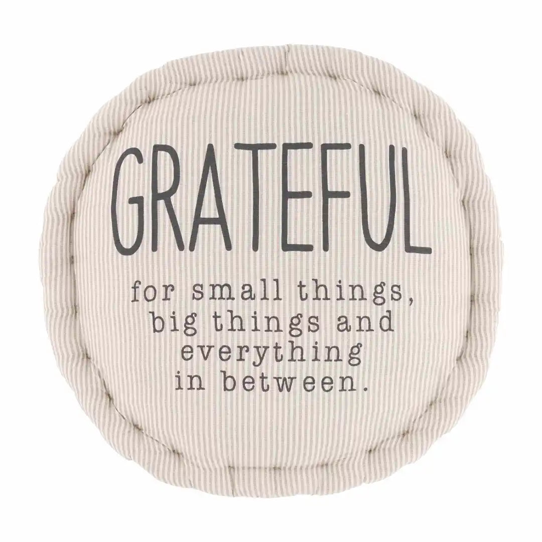 MUD PIE GRATEFUL ROUND PILLOW