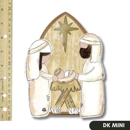 Dk Designs White and Gold Nativity Mini