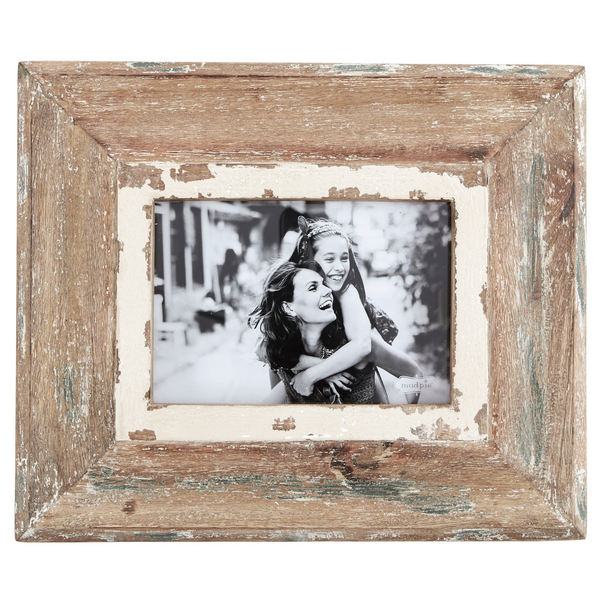 MUD PIE MEDIUM WOOD WEATHERED PICTURE FRAME