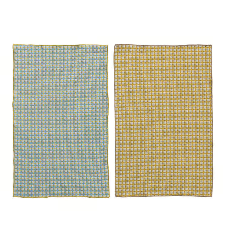 HAZEL MAZEL Woven Cotton Kitchen Towel w Plaid