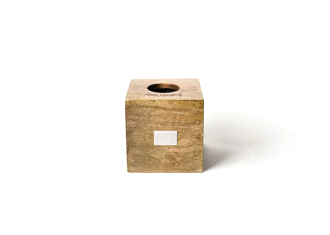 MINI SQUARE WOOD TISSUE BOX BY HAPPY EVERYTHING!™