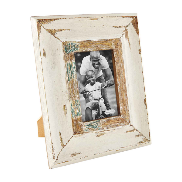 MUD PIE SMALL CREAM WEATHERED PICTURE FRAME