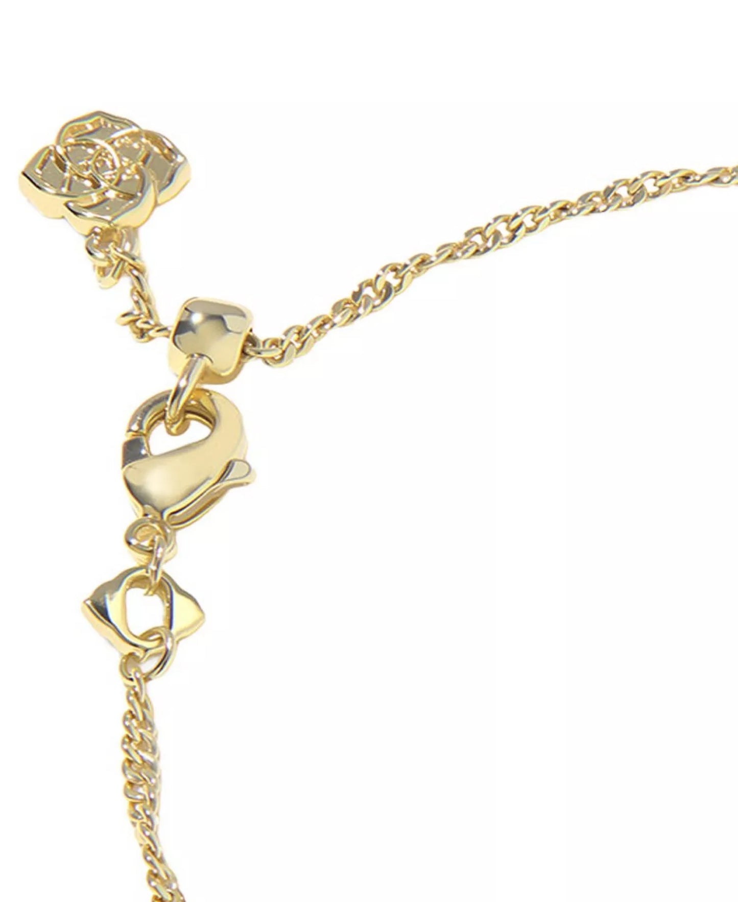 KENDRA SCOTT ARI HEART ARROW TENNIS BRACELET GOLD PINK OPALESCENT RESIN