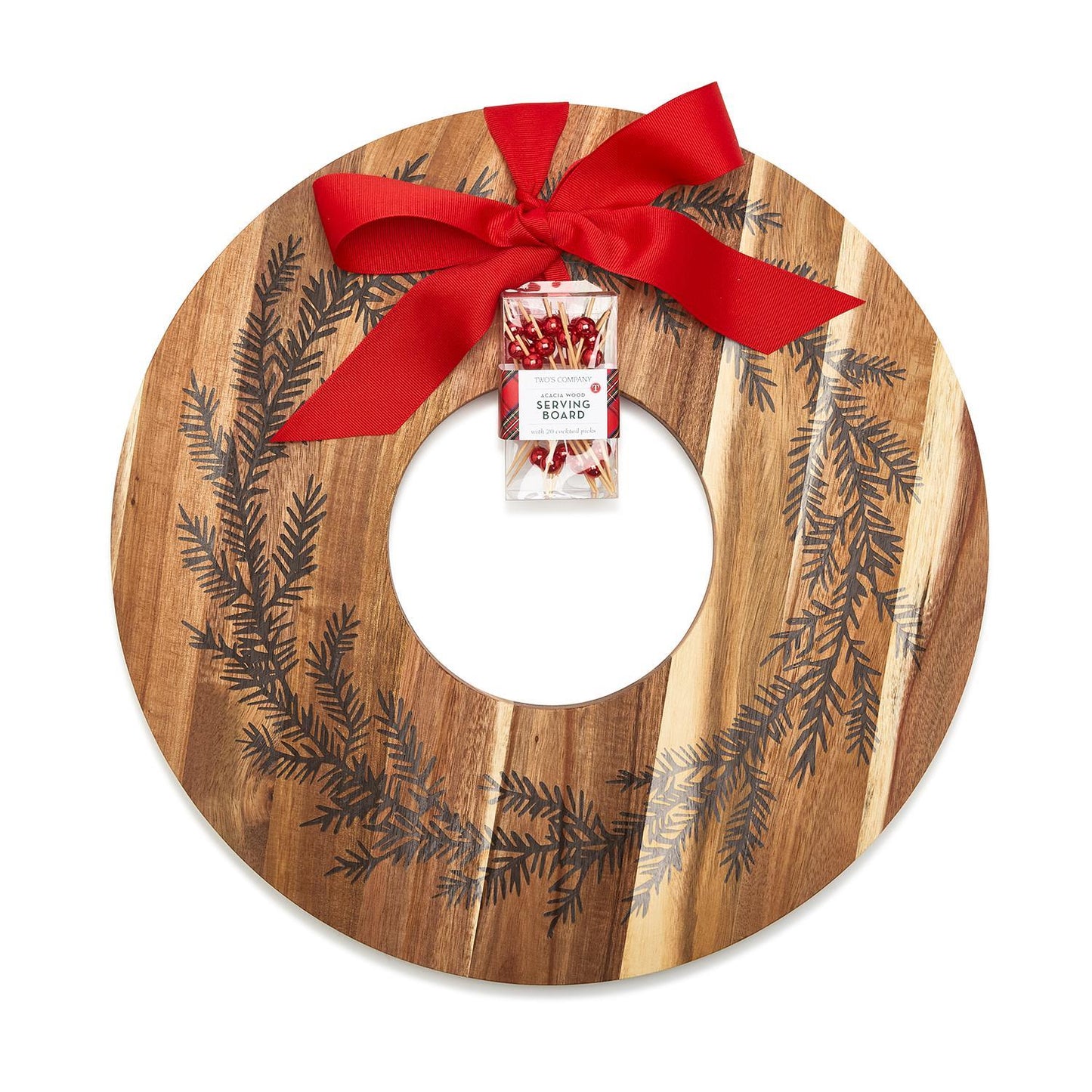 Holiday Wreath Charcuterie/Dessert Serving Board with 20 Picks