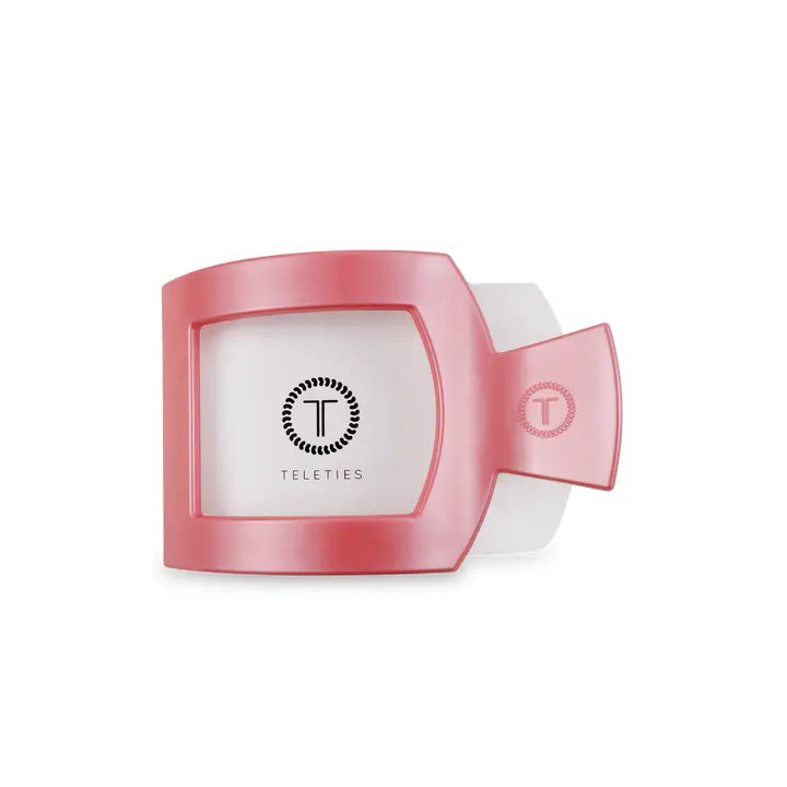 Teleties Square Flat Hair Clip | Medium | Calming Coral