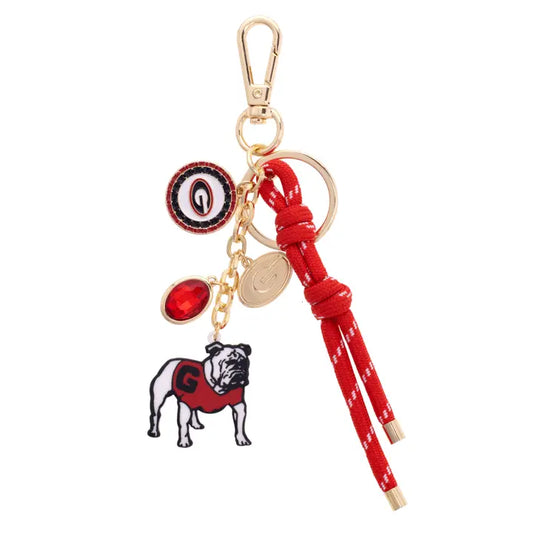 Canvas Style Georgia Bulldogs Cluster Bag Charm in Red