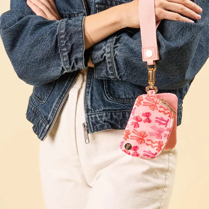 The Darling Effect Dynamic Duo Pouch Wristlet-Blushing Bows