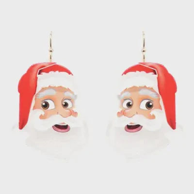 Acrylic Santa Earrings