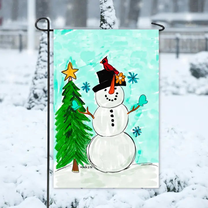Baxter & Me Snowman Frosty Mittens Garden Flag