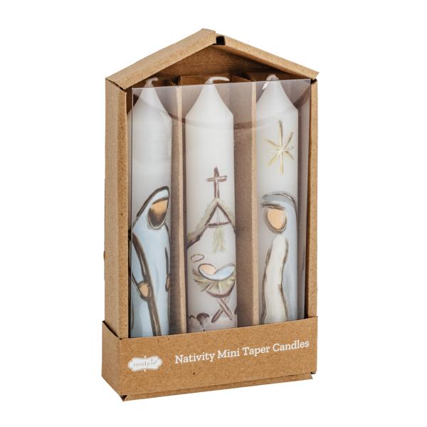 MUD PIE NATIVITY MINI TAPER CANDLE SET