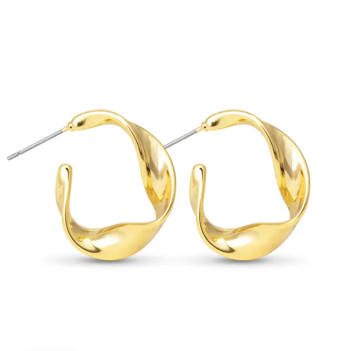Amanda Blu Ashley Polished Twisted Hoop Gold