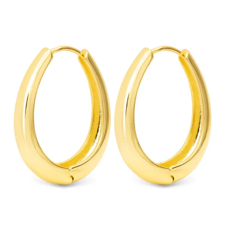 Amanda Blu Judith Polished Large Oval Hoop Gold