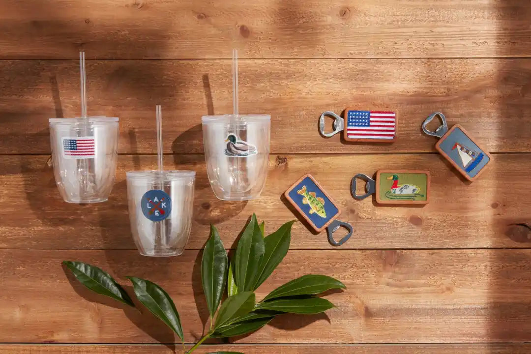 MUD PIE FLAG EMBROIDERED BOTTLE OPENER