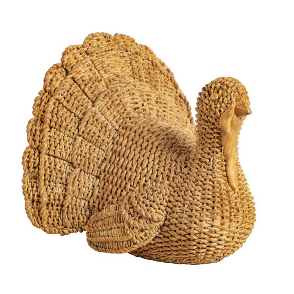 MUD PIE WICKER RESIN TURKEY SITTER