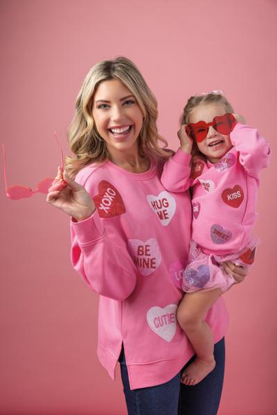 MUD PIE VALENTINE SPARKLE SWEATSHIRT