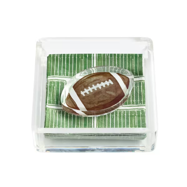 MUD PIE FOOTBALL NAPKIN HOLDER AND WEIGHT SET