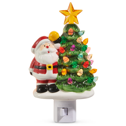 RAZ Imports 6.5" SANTA WITH TREE NIGHT LIGHT