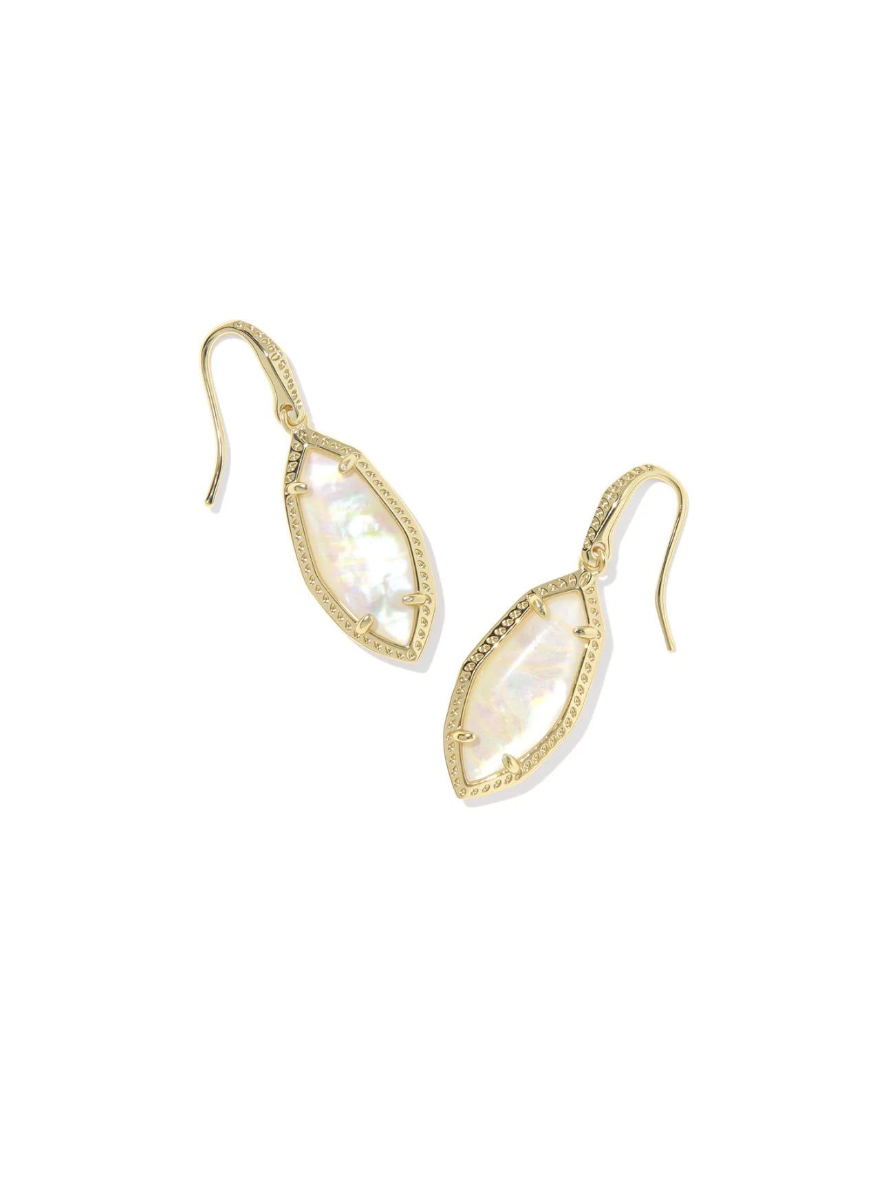 KENDRA SCOTT OPHELIA SMALL DROP EARRINGS GOLD IRIDESCENT ABALONE