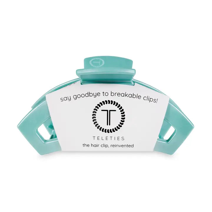 Teleties Open Hair Clip | Medium | Totally Turquoise