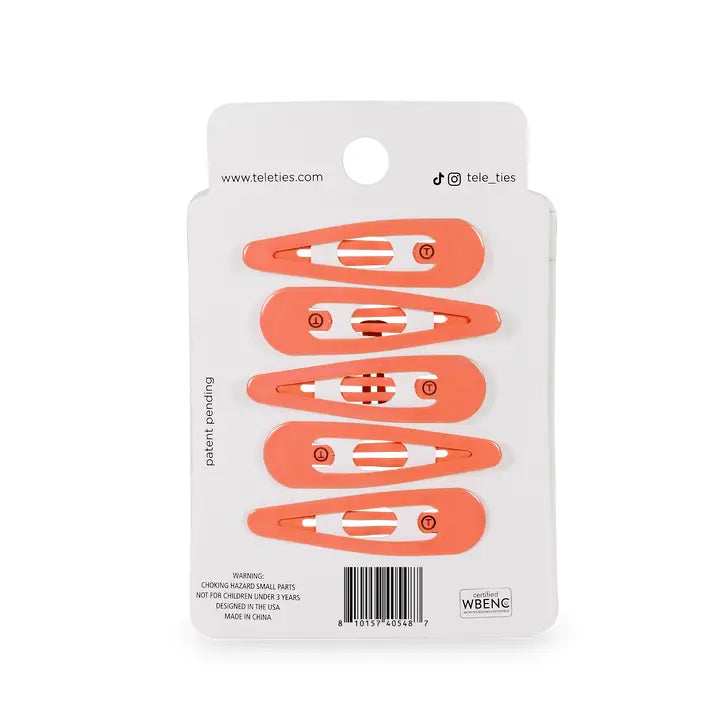 Teleties Snap Clip | Coral Craze | 6 Count