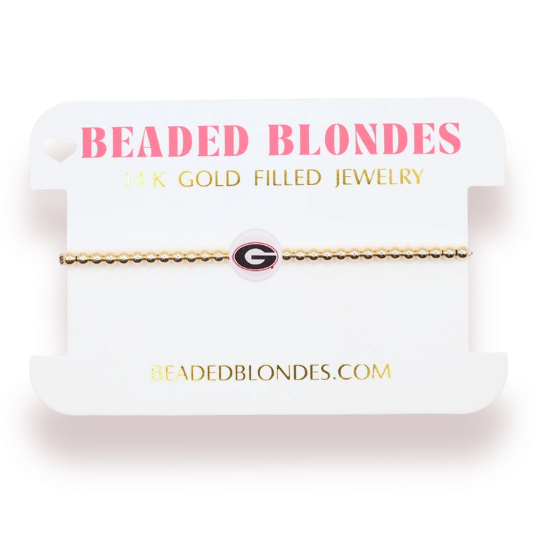 Beaded Blondes Georgia/Bulldogs Logo Bracelet
