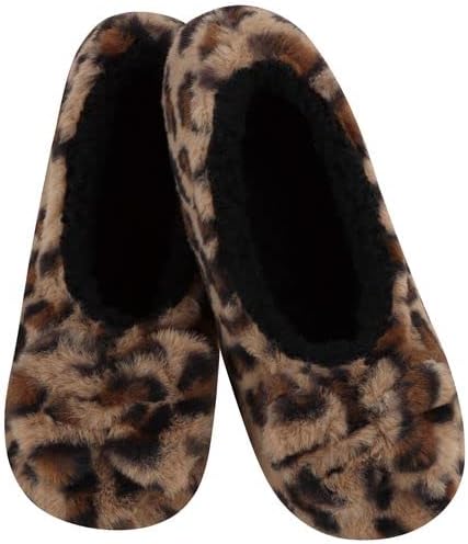 Snoozies Womens Wild Leopard Ballerina