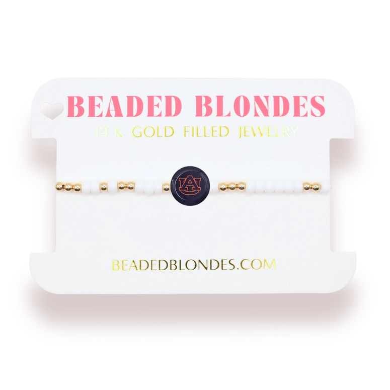 Beaded Blondes Auburn Logo Bracelet