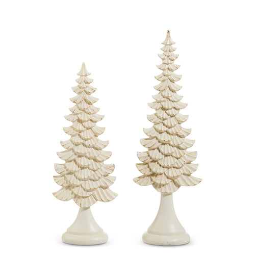 RAZ Imports 17.5" WHITE TREES WITH GOLD ACCENTS