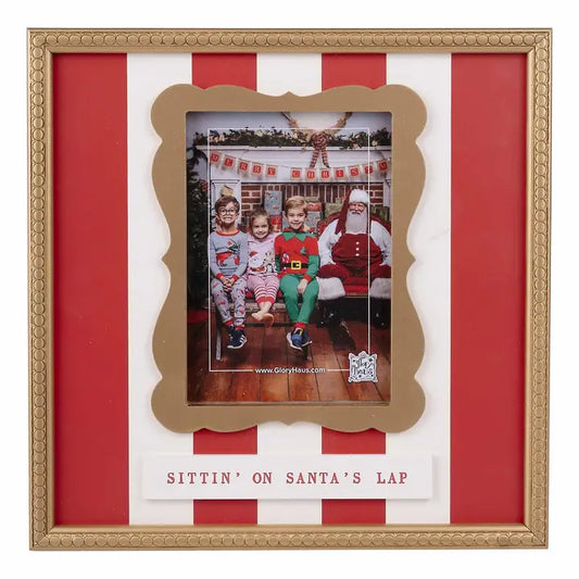 Glory Haus Gold Trimmed Sittin On Santa's Lap Frame