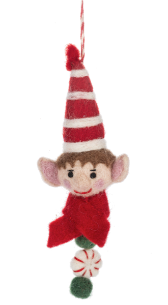 Ganz Handcrafted Elf Head Ornaments