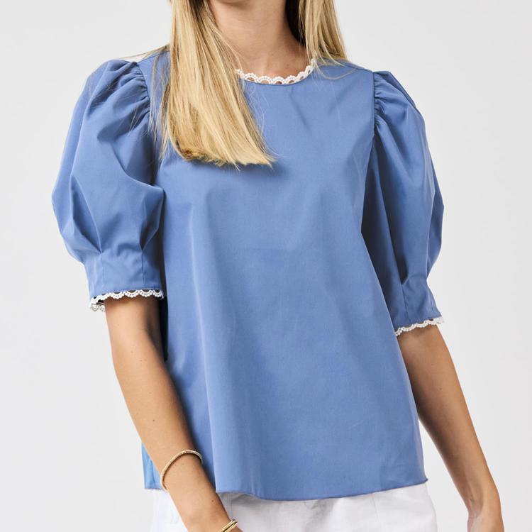 MARY SQUARE Top Thea Blue