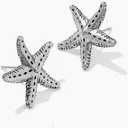 KENDRA SCOTT PARKER STARFISH METAL STUD EARRINGS VINTAGE SILVER