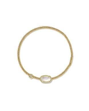 KENDRA SCOTT GRAYSON STRETCH BRACELET GOLD IVORY MOTHER OF PEARL