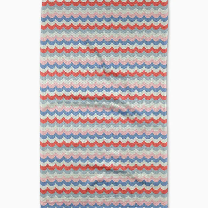 Geometry Scallop Stripes Tea Towel