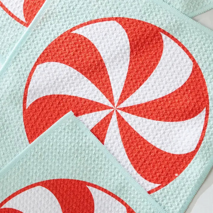 Geometry Peppermint Swirl Dishcloth Set