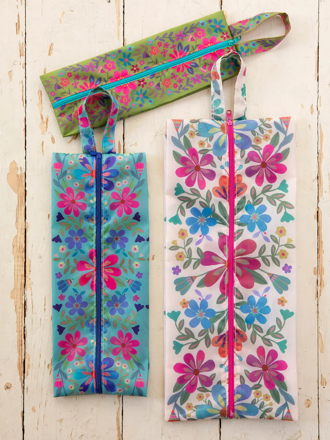 Natural Life Pack & Go Packing Cubes, Set of 3-Folk Flower
