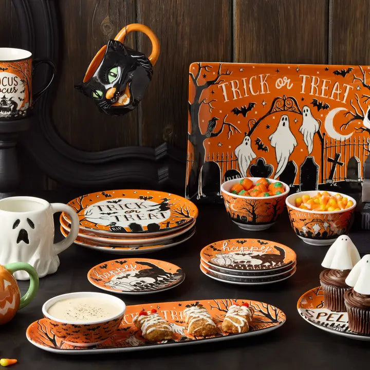 Certified International Halloween Hocus Pocus Mel Tray 15inx6in Dipbowl 4.75x2in