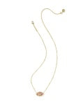 KENDRA SCOTT DOLLY PARTON ELISA BUTTERFLY SHORT PENDANT NECKLACE GOLD LIGHT PINK IRIDESCENT ABALONE