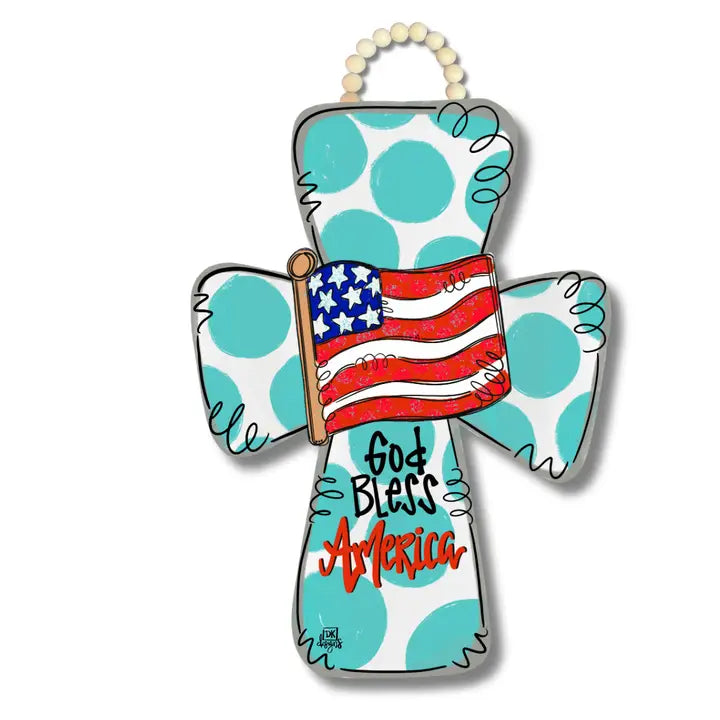 DK Designs God Bless America Cross