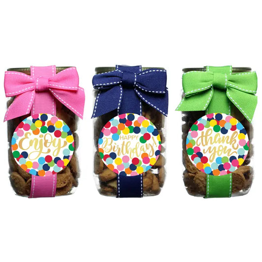 Oh, Sugar! Cookie Jars - Happy Birthday/Thank You/Enjoy - Pint