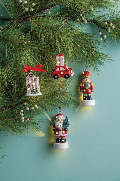 MUD PIE NUTCRACKER CERAMIC LED ORNAMENT