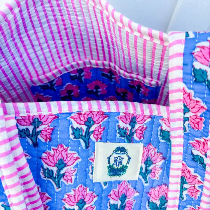 Heart of Grace Pink Blossom | Regular Quilted Tote Bag