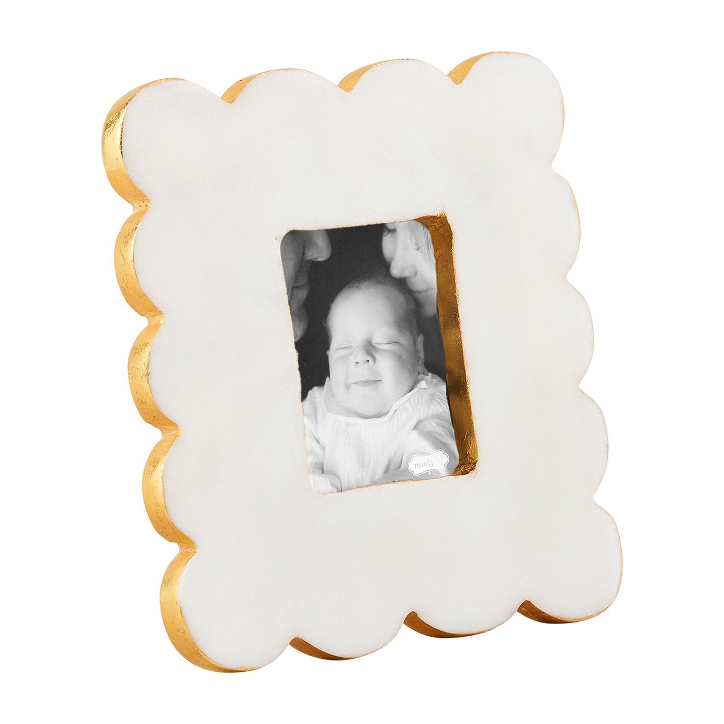 MUD PIE Rectangle Scallop Marble Frame