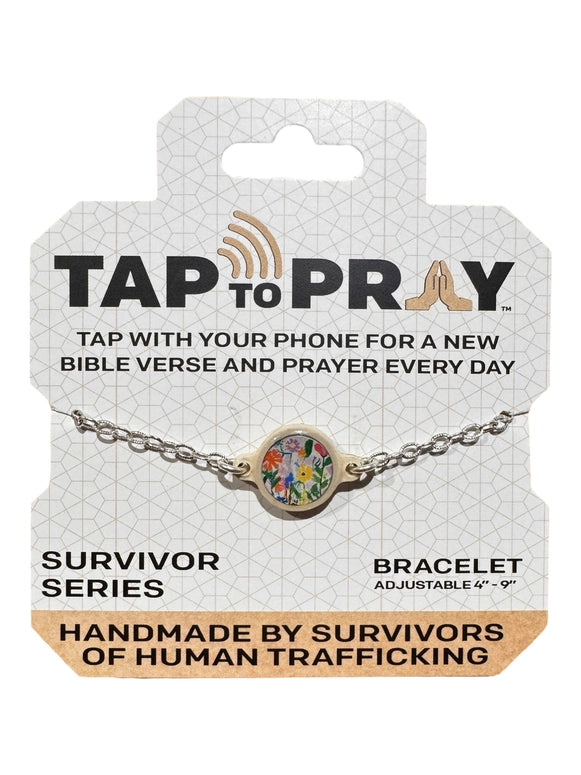 Versible Tap To Pray™ - Survivor Series Handmade Bracelets-.999 Silver-Plated + Wild Flowers