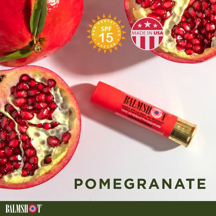 BALMSHOT Pomegranate Beeswax Lip Balm (100% All Natural)