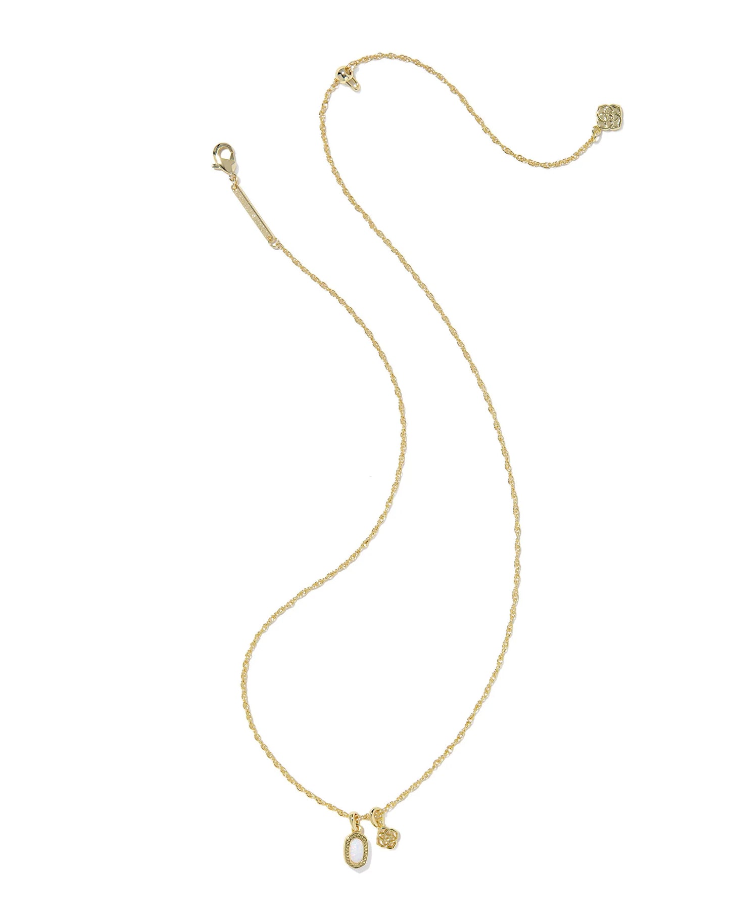 KENDRA SCOTT MINI ELISA DIRA NECKLACE GOLD BRIGHT WHITE LAB GROWN OPAL