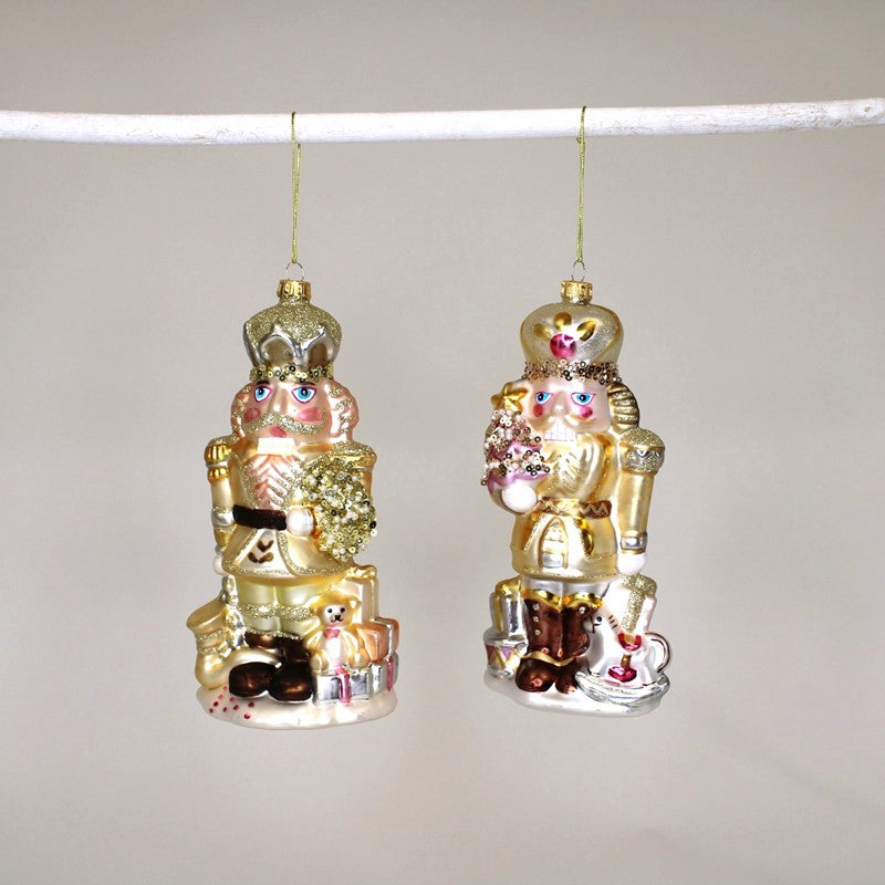 Trade Cie Blush Nutcracker Blown Glass Ornament