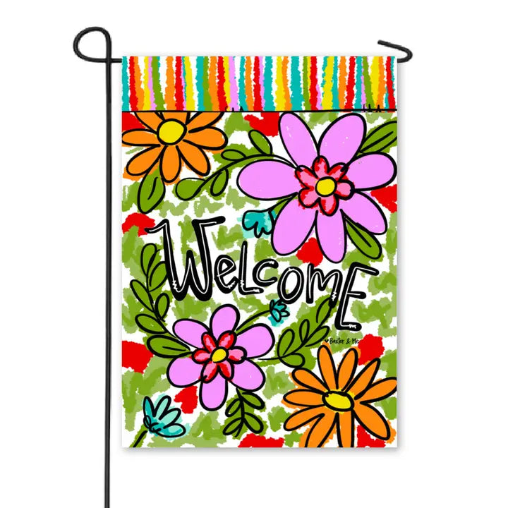 Baxter & Me Welcome Daisy Garden Flag