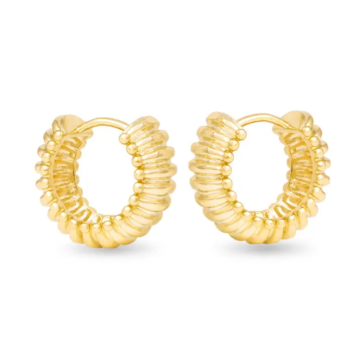 Amanda Blu Natalie Polished Raised Rib Hoop Gold