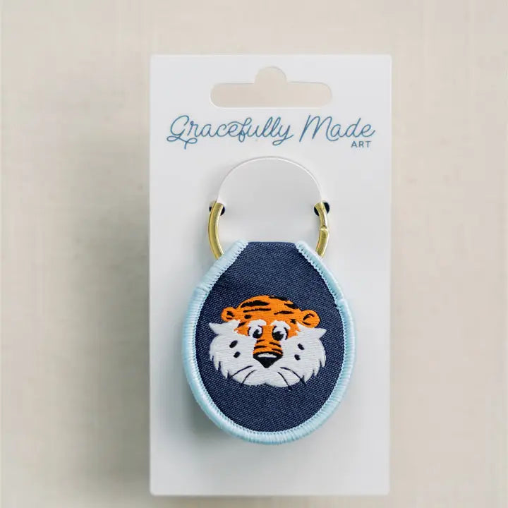 Auburn University Aubie Embroidered Keychain